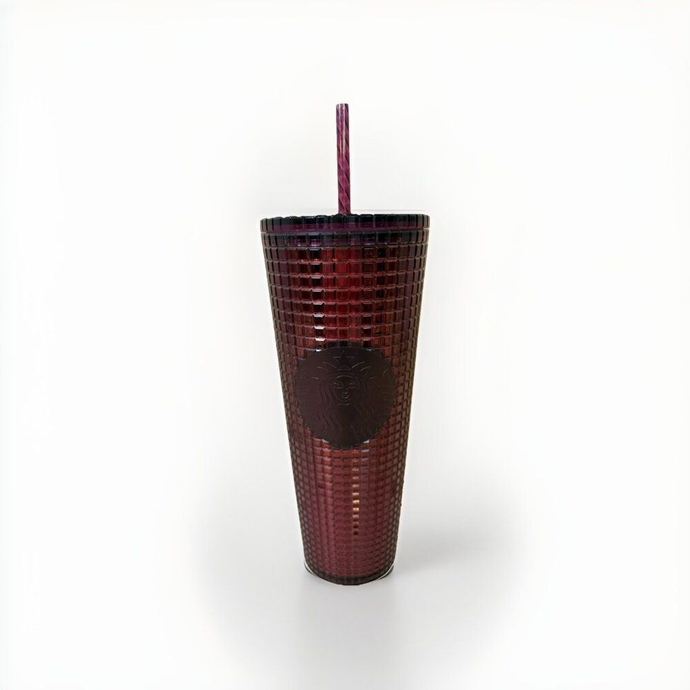 Starbucks Berry Plum Grid Disco Christmas Holiday (2020) 24oz Cold Cup Tumbler